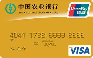 农业银行金穗双币贷记卡(VISA-金卡)面签激活开卡