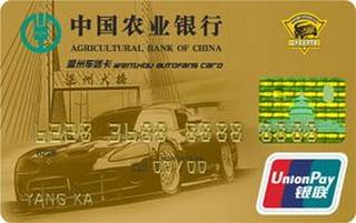 农业银行金穗温州车迷信用卡(金卡)最低还款