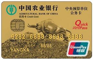 农业银行中央预算单位公务信用卡(中央预算公务卡)
