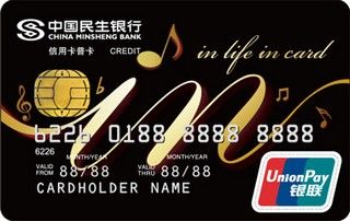 民生银行in卡信用卡(音符版-普卡)